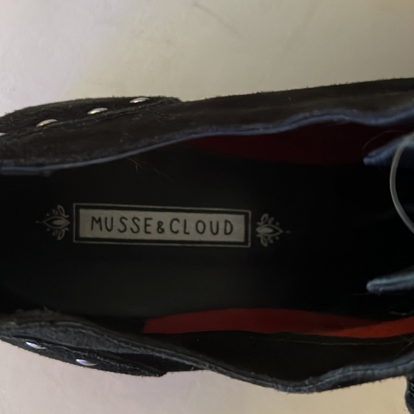 Musse & Cloud Black Flat Lace Up with Studded Trim. Worn once. - Picture 9 of 9
